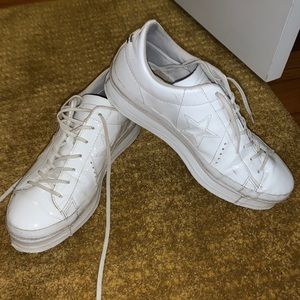 Converse faux leather platforms